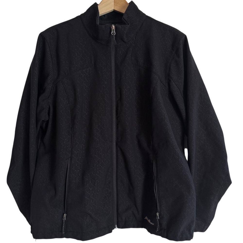 Eddie Bauer Black Soft Shell Zip-Up Jacket Women’s 2XL Fleece Lined